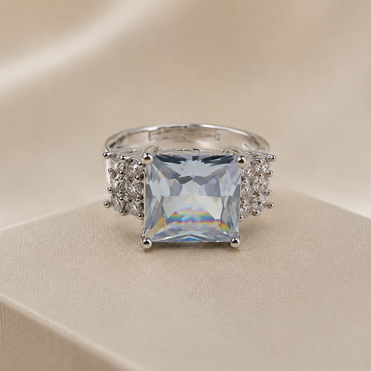 Celestia Square Zircon Ring