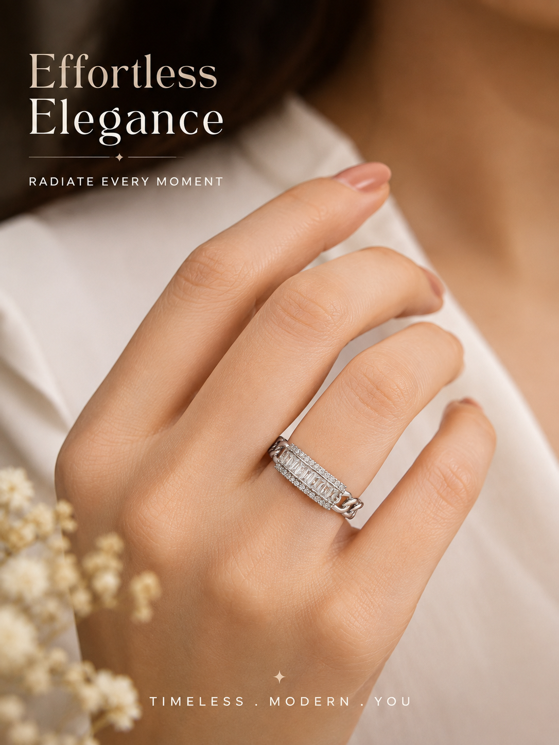 Celestia Link Zircon Ring