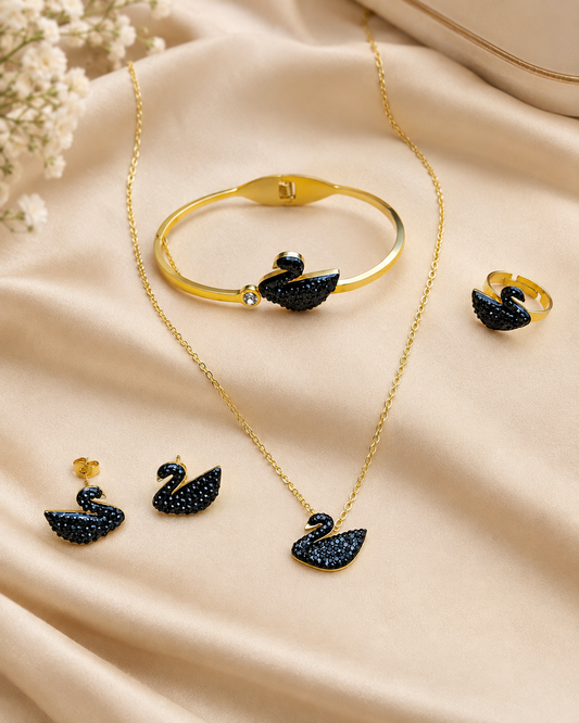 Noir Swan Locket Set