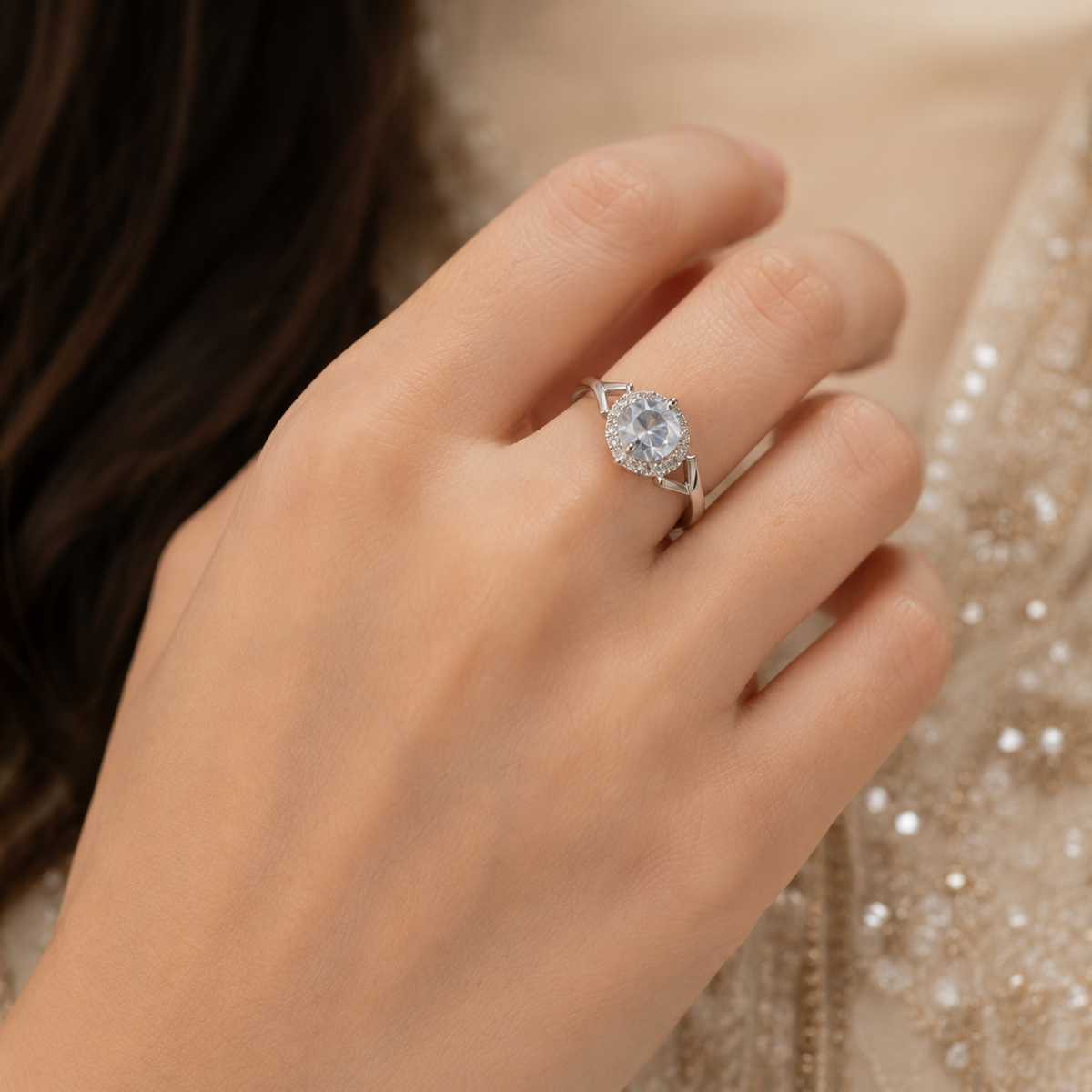 Celestia Oval Zircon Ring