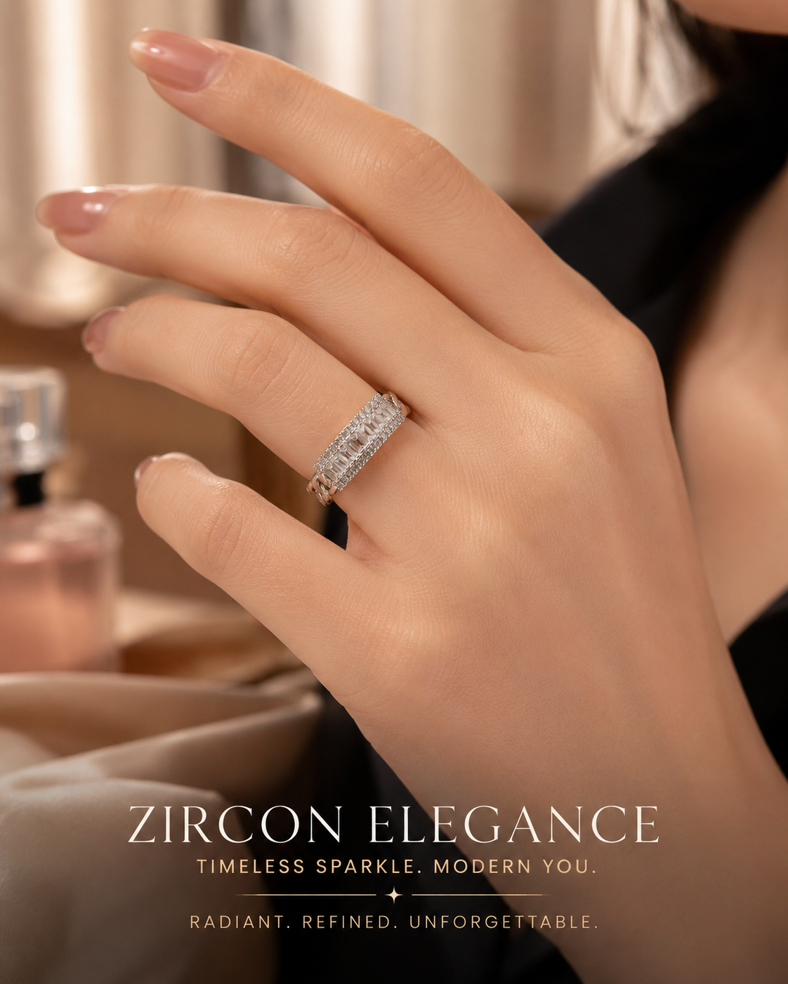 Celestia Link Zircon Ring