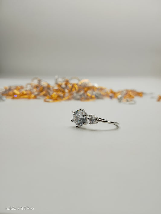 Lumière Duo Zircon Ring