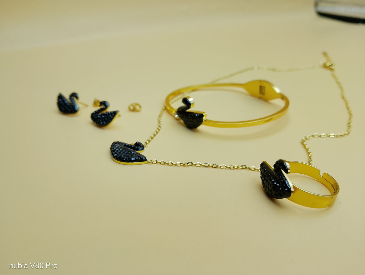 Noir Swan Locket Set