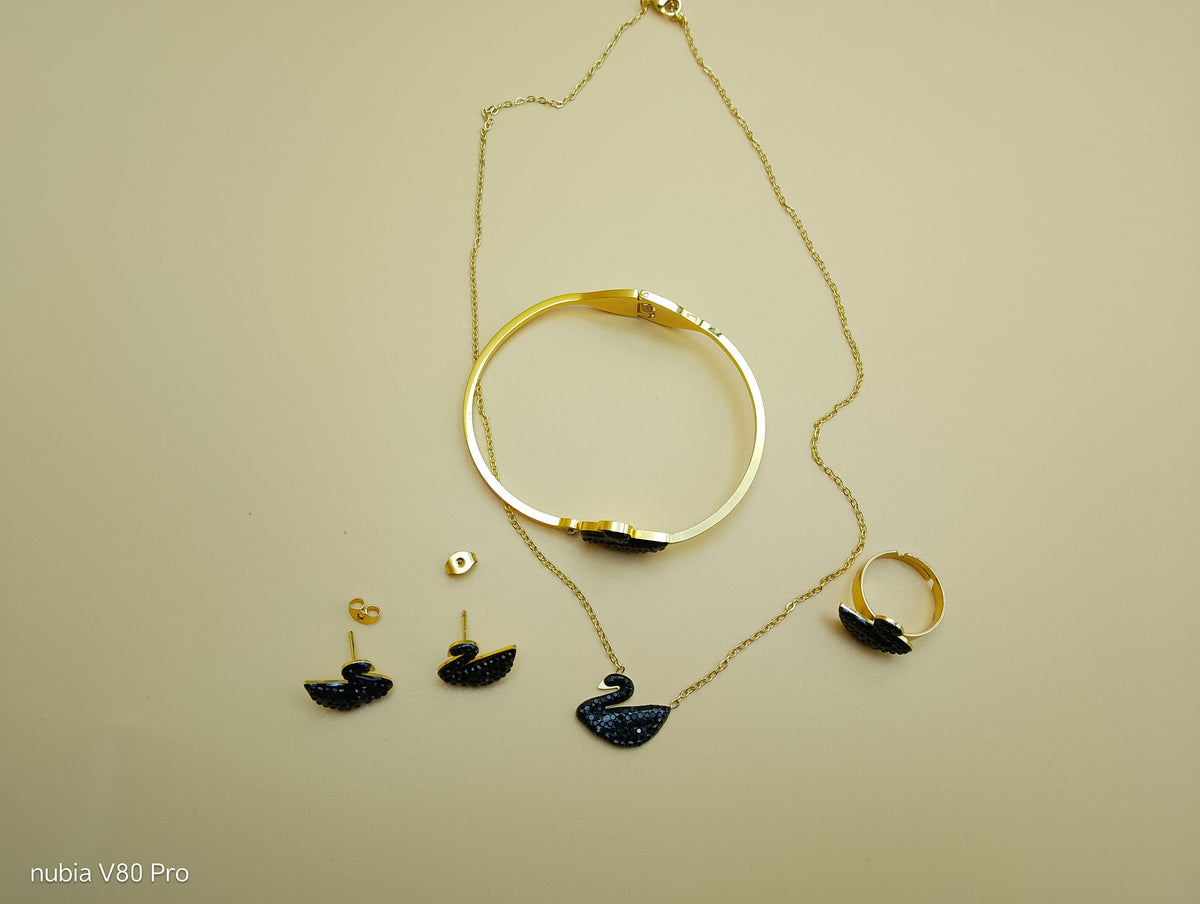 Noir Swan Locket Set