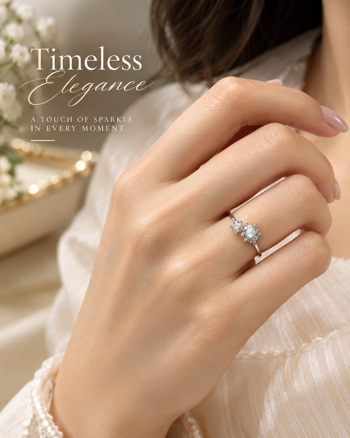 Lumière Duo Zircon Ring