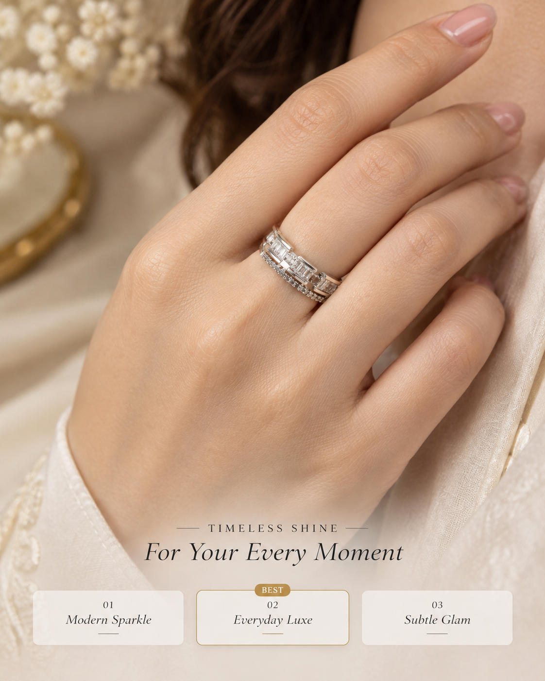 Lunelle Baguette Zircon Ring