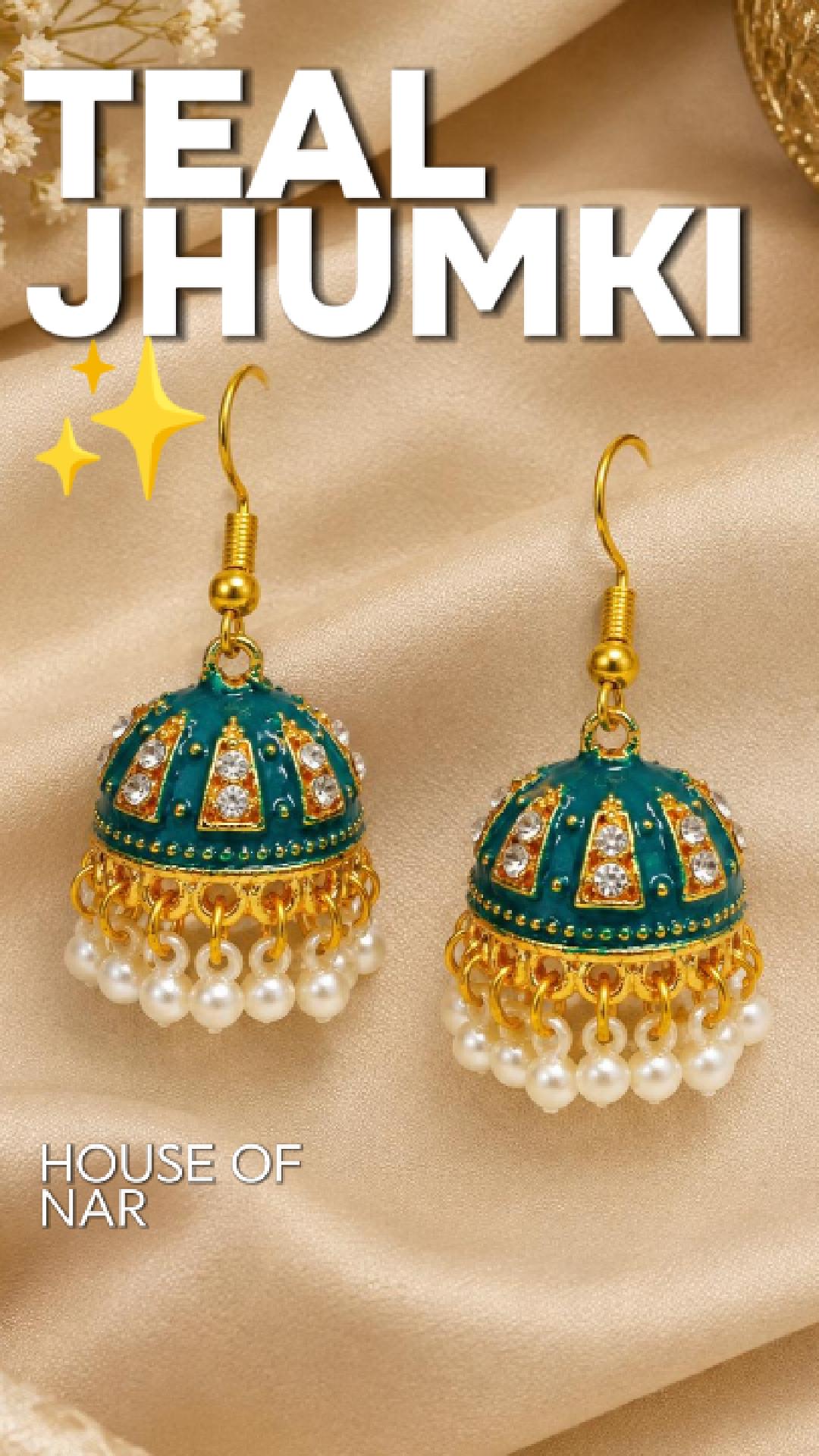 Teal Noor Jhumki