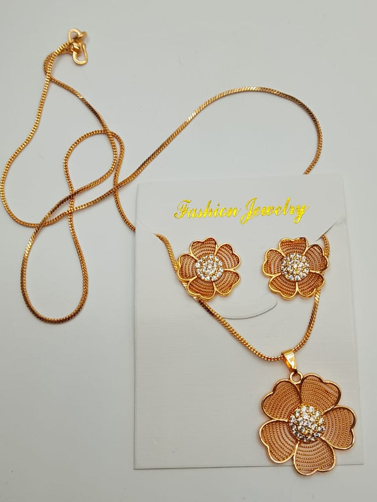 Aurelia Bloom — Floral Necklace & Stud Set | 20% OFF
