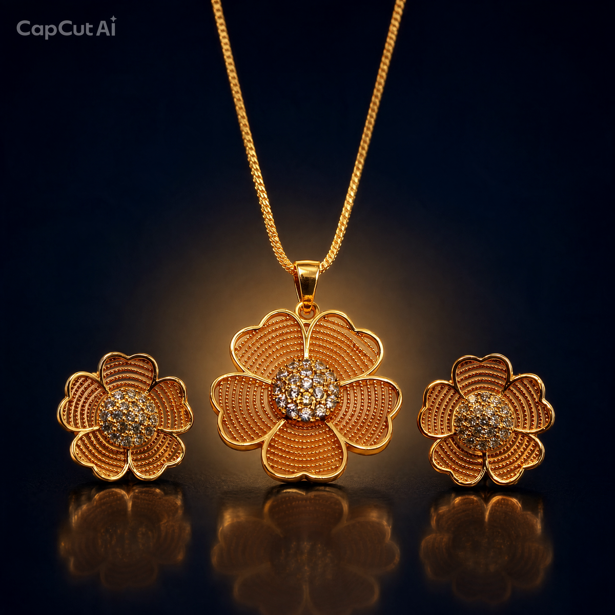 Aurelia Bloom — Floral Necklace & Stud Set | 20% OFF