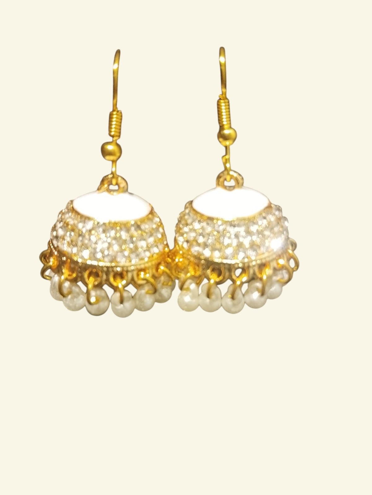 Gulnaar Meena Jhumka Stonework & Pearl Drop Jhumka