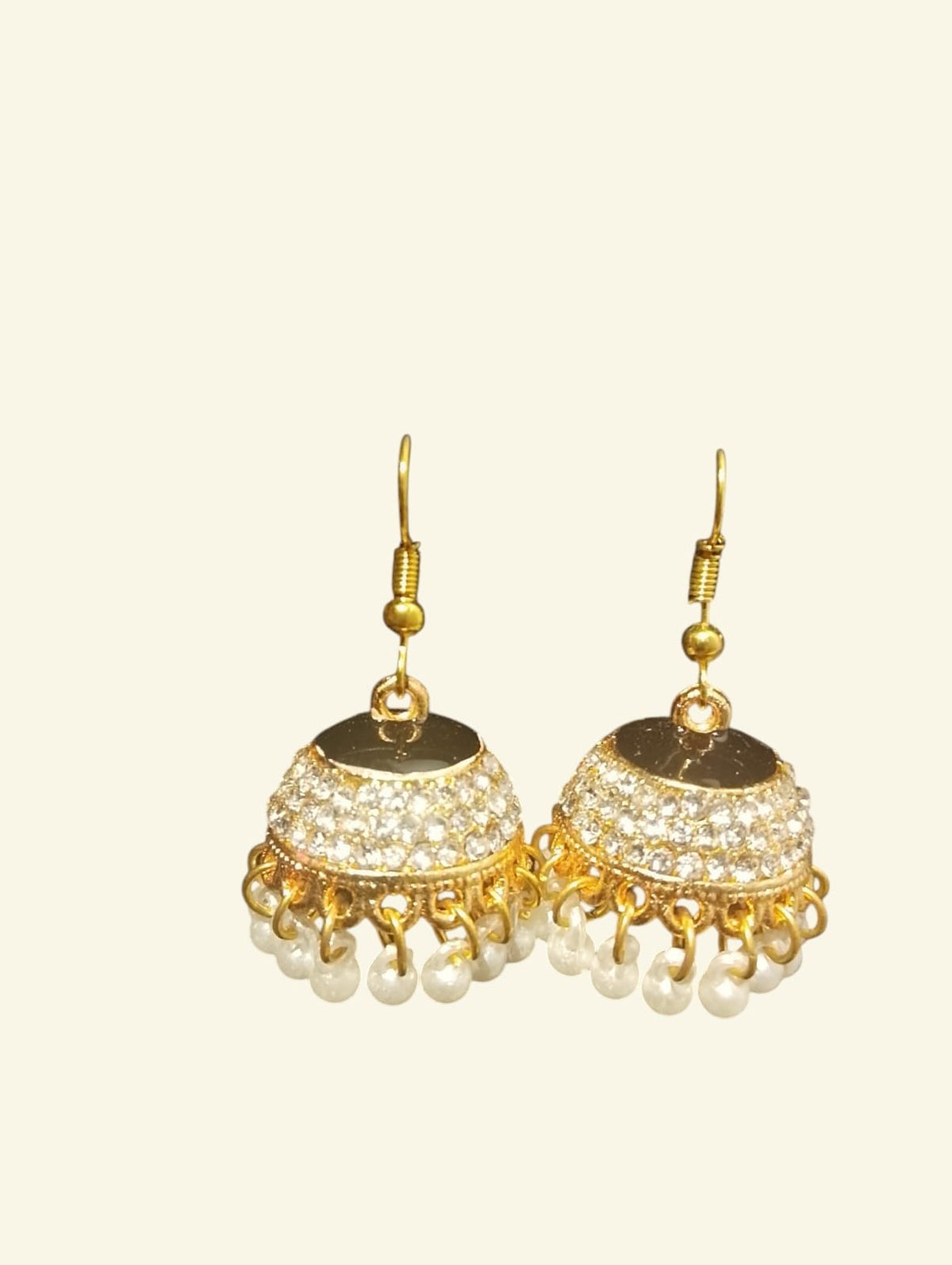 Gulnaar Meena Jhumka Stonework & Pearl Drop Jhumka