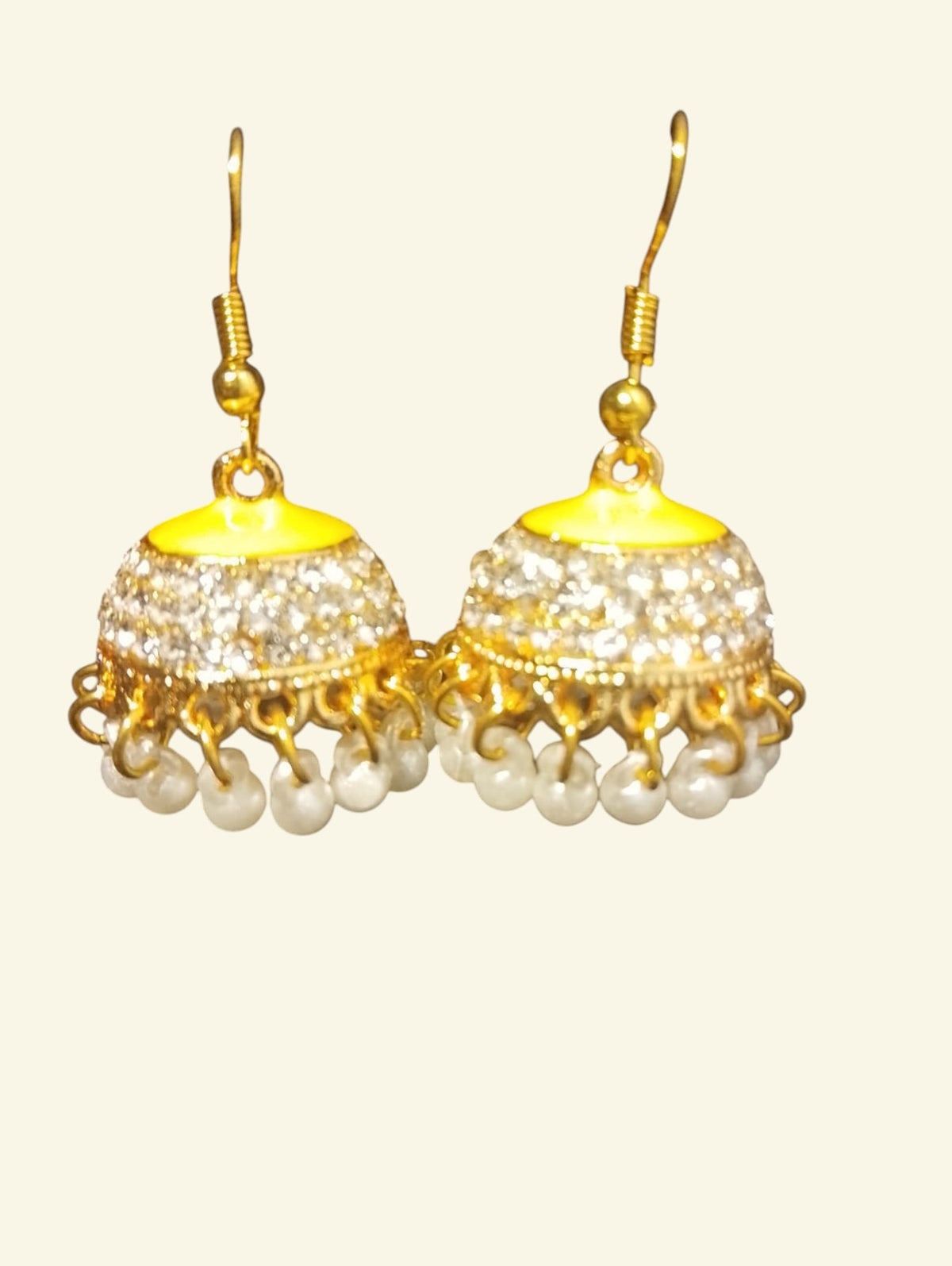 Gulnaar Meena Jhumka Stonework & Pearl Drop Jhumka