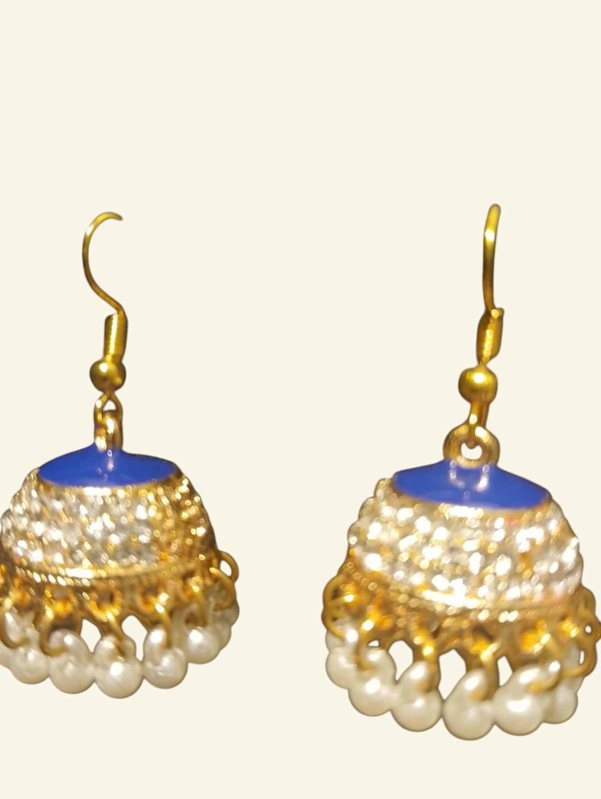Gulnaar Meena Jhumka Stonework & Pearl Drop Jhumka