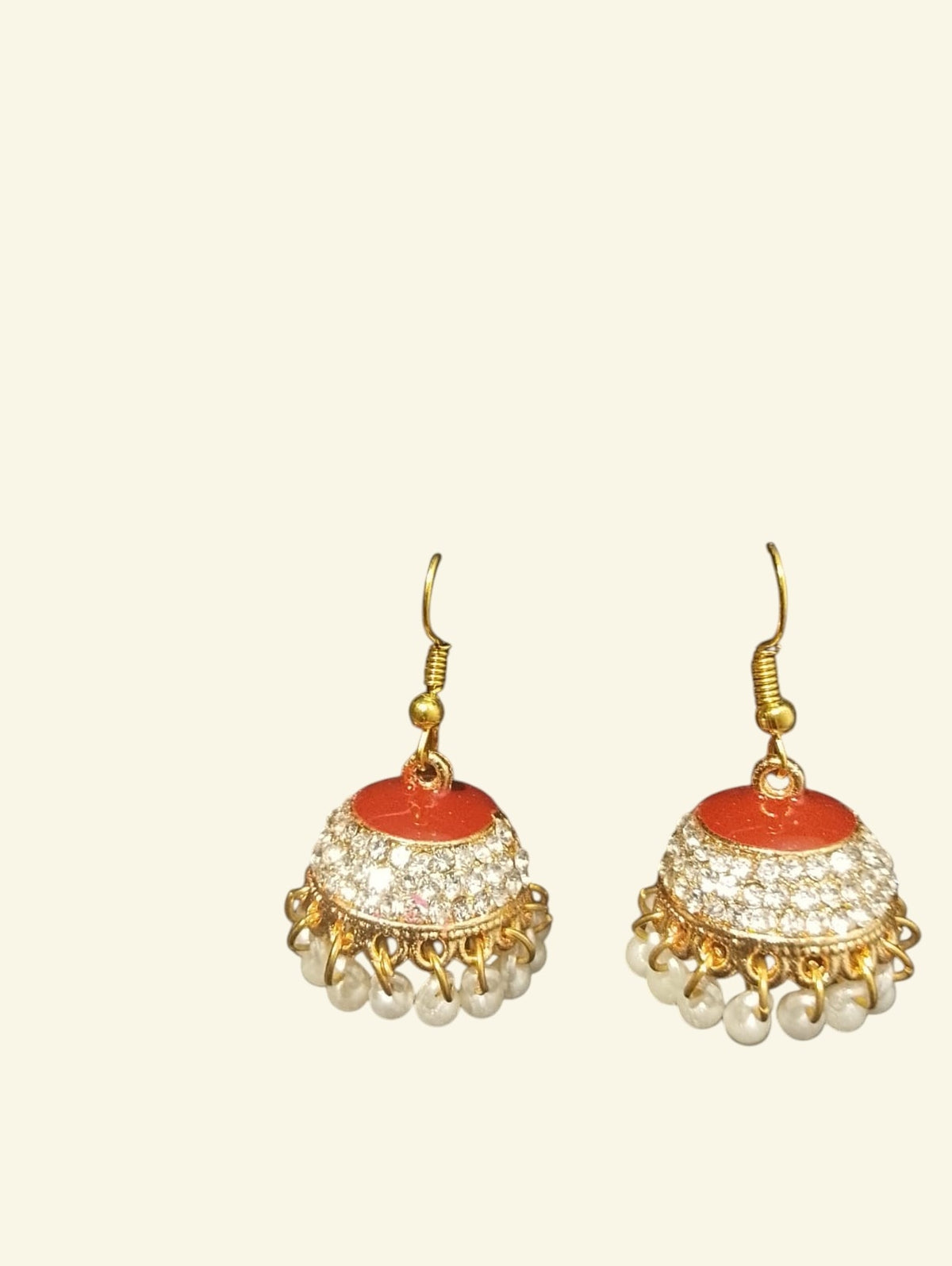 Gulnaar Meena Jhumka Stonework & Pearl Drop Jhumka